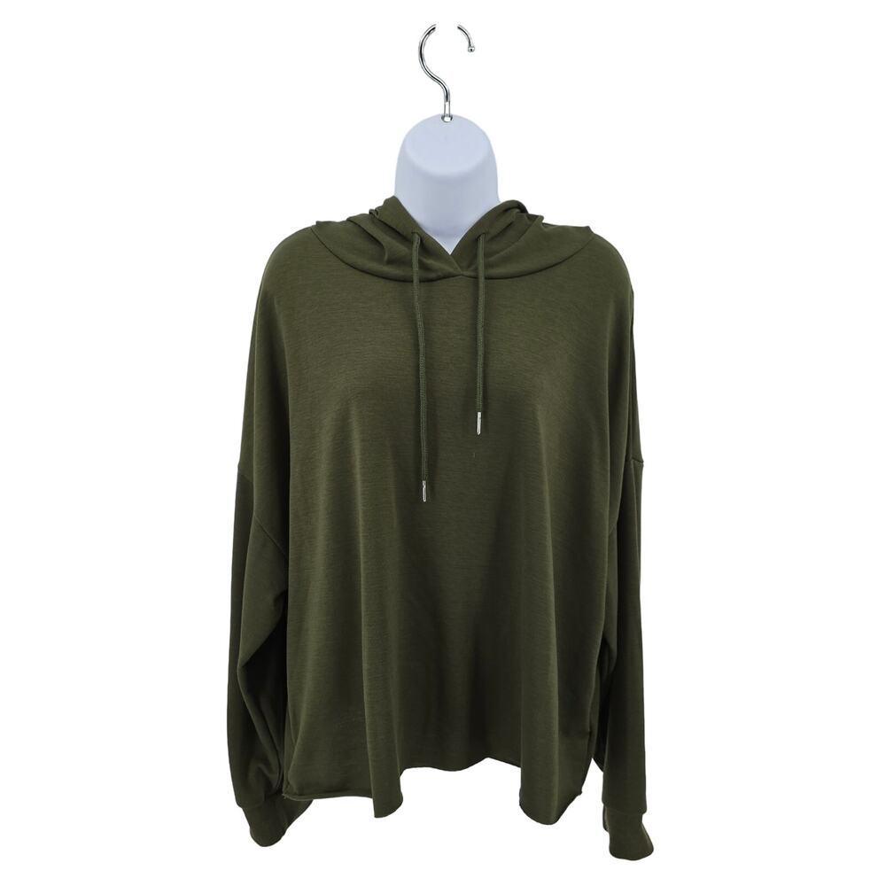 Shein Curve Green Pullover Hoodie Athletic Sweatshirt Womens Plus 3XL Drawstring
